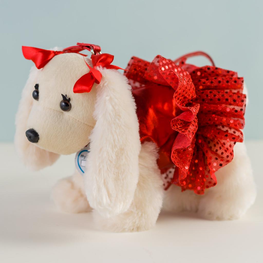 Puppy Purse with Red Skirt Cracker Barrel