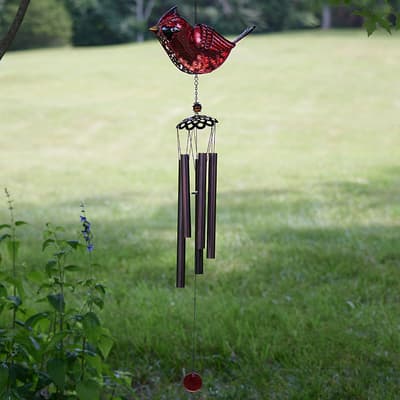 Christmas Cardinal Solar Chime