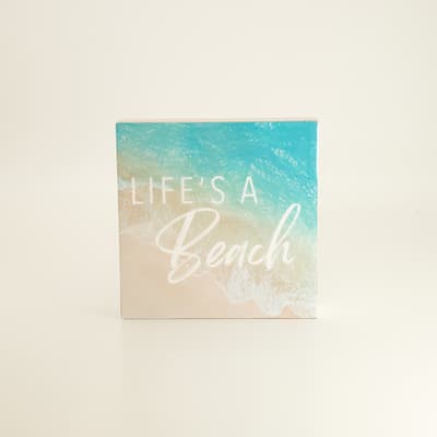 Lifes A Beach Wood Block