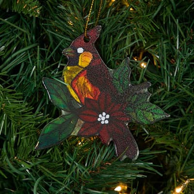 Stained Glass Cardinal Ornament