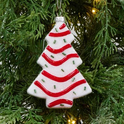 Glass Christmas Tree Cake Ornament