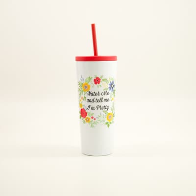 Water Me 22 Oz. Tumbler with Straw