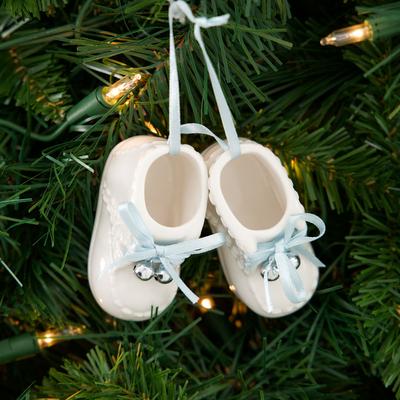 Ceramic Baby Shoes Ornament - Blue