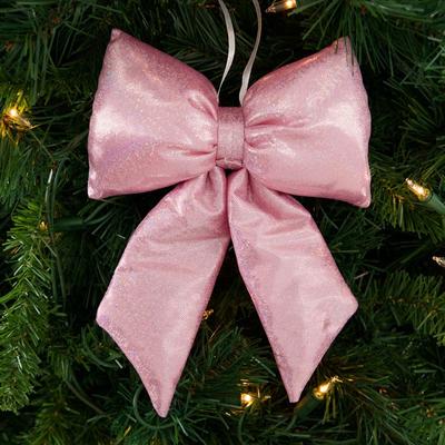 Pink Fabric Bow Ornament