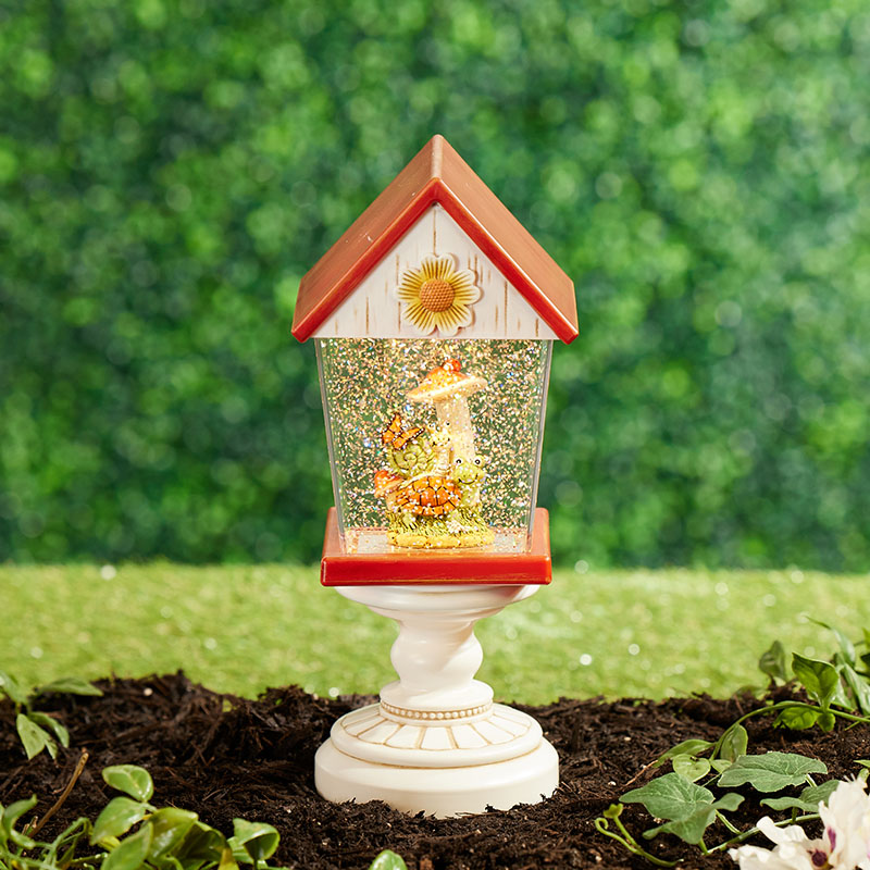 Bird House Glitter Globe Cracker Barrel