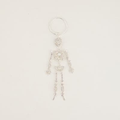Silver Bling Skeleton Keychain