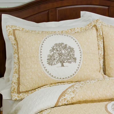CRACKER BARREL WHOLE CLOTH QUILT STANDARD SHAM 1 COUNT IN BUTTERCUP ROSE 