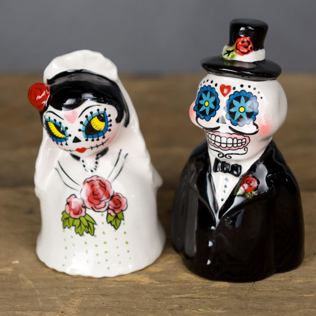 Vintage Bride & Groom Salt & Pepper Shakers