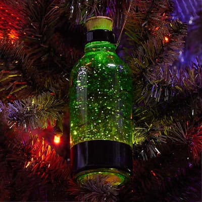 Spider Poison Bottle Glitter Globe Ornament