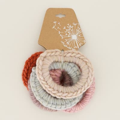 5 Pack Multi Color Yarn Hair Ties