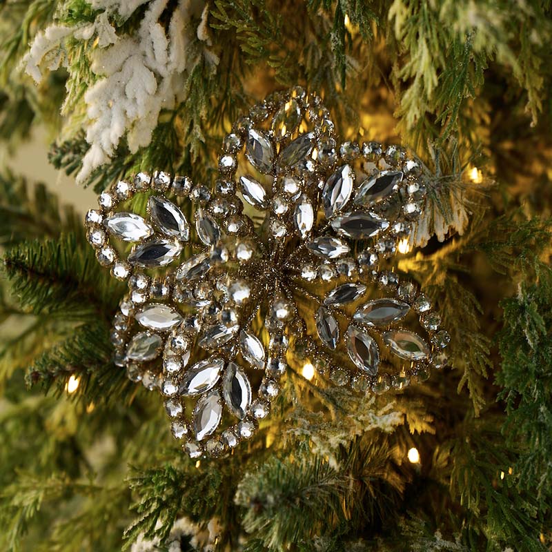 Cracker Barrel Jeweled Flower Clip Ornament