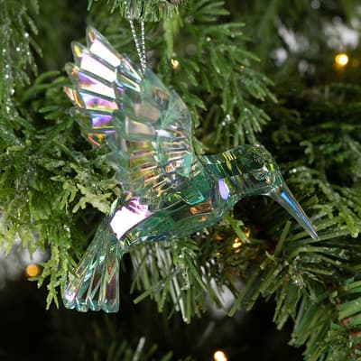 Blue Acrylic Hummingbird Ornament