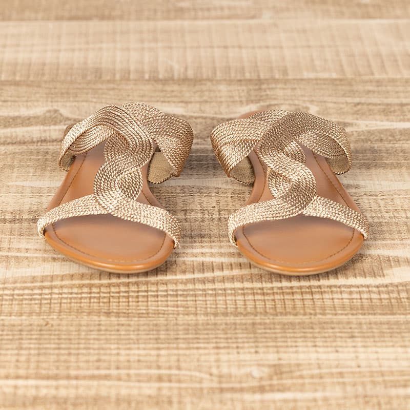 Gold sales braided sandals