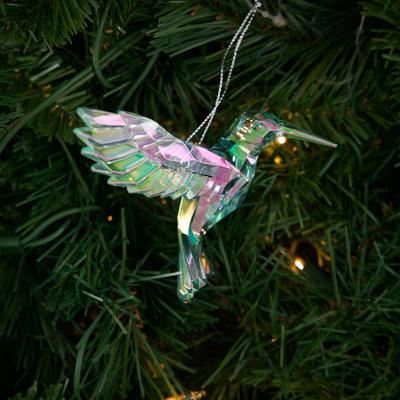 Green Iridescent Hummingbird Ornament