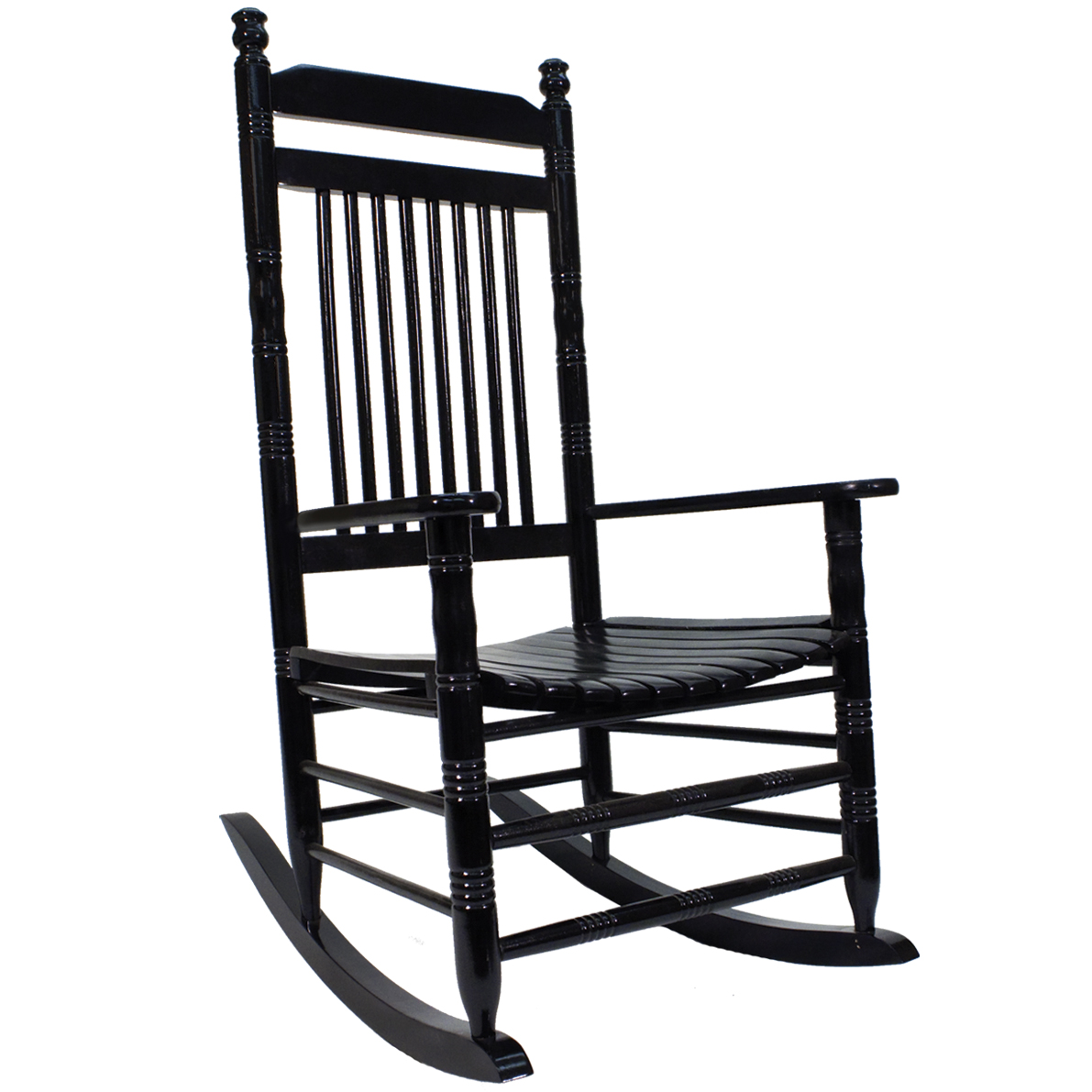 slat rocking chair  black