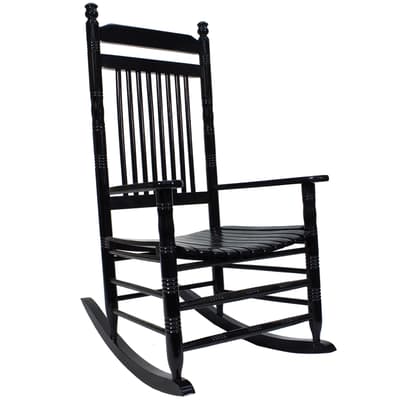 Slat Rocking Chair - Black