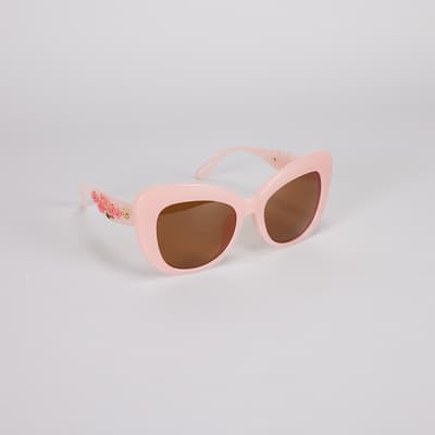 Pink Sunglasses with Floral Accent