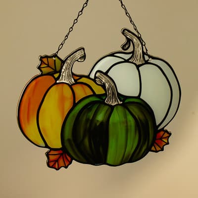 Glass Pumpkins Wall Hanging