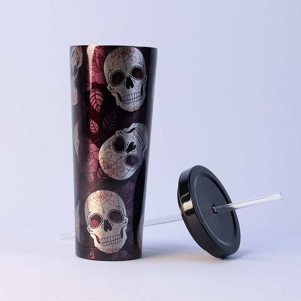 Glow in the Dark Skeleton 24 Oz. Cup with Straw - Cracker Barrel