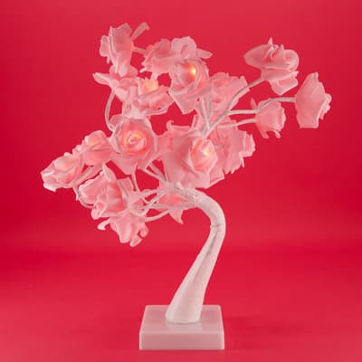 Light Up Pink Roses Tree