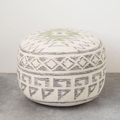 Wool Blend Kilim Pouf