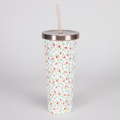 Floral 24 Oz. Tumbler With Straw