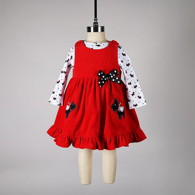 Infant Scottie Red Cord Jumper Dress - Cracker Barrel