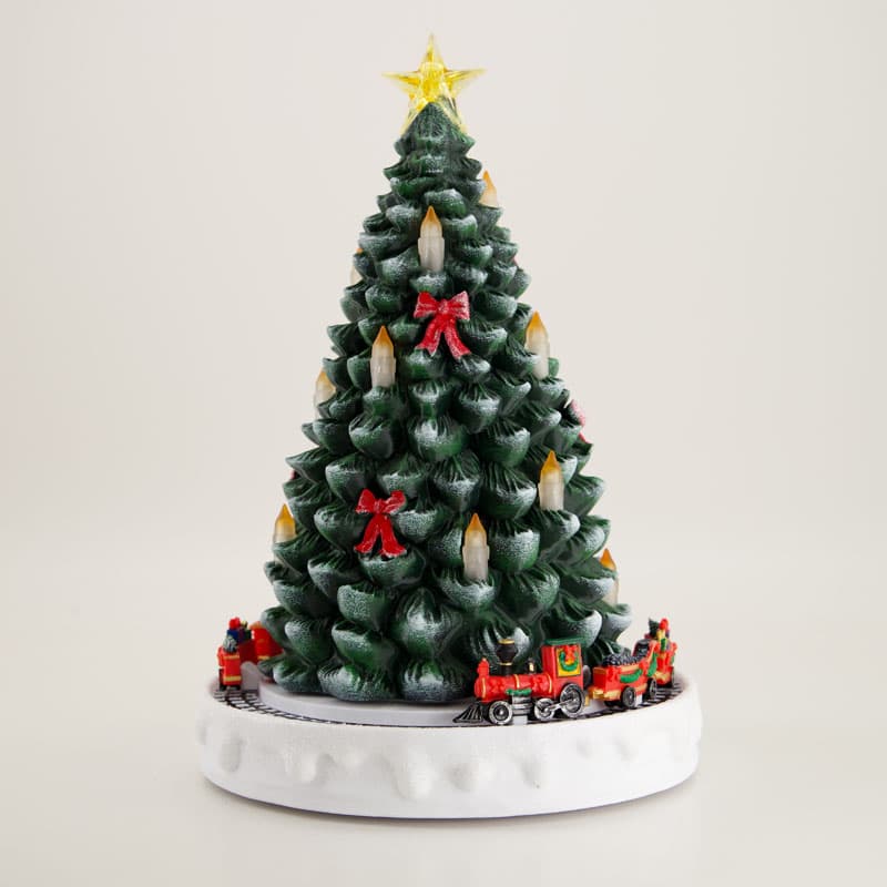 LED Animated Tree クリスマスツリー ジオラマ 音楽 ライト Animated Christmas Tree with LED Candles - Cracker Barrel