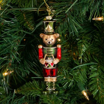 Glass Bear Nutcracker Ornament