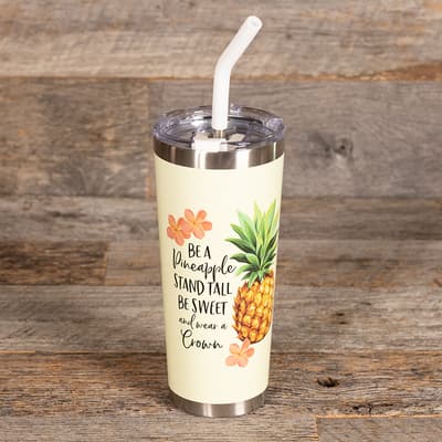 Be A Pineapple 22 Oz. Tumbler with Straw