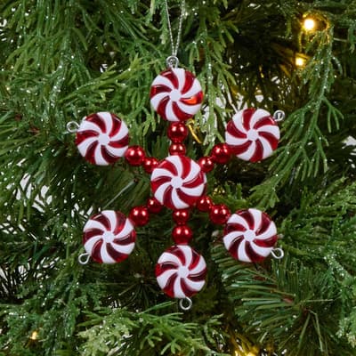 Peppermint Snowflake Ornament