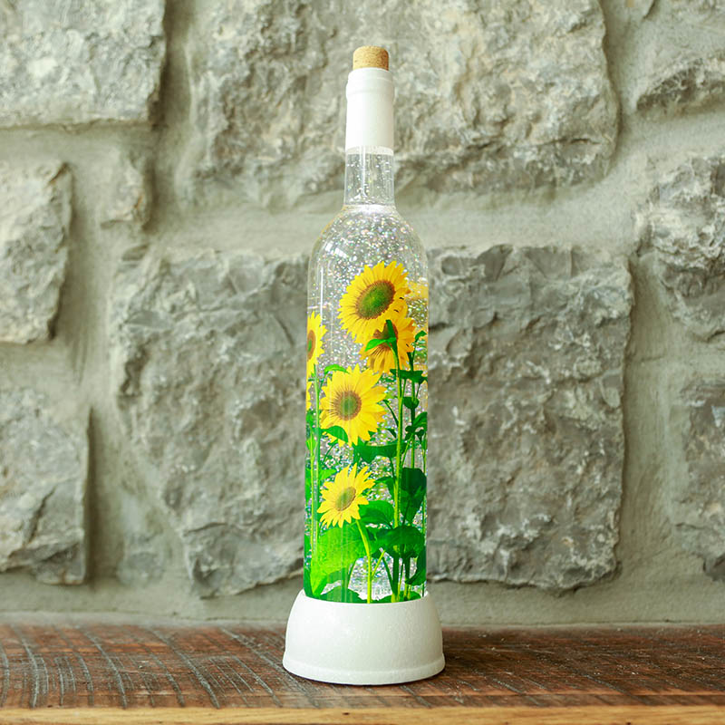 Acrylic Sunflower Bottle Glitter Globe Cracker Barrel
