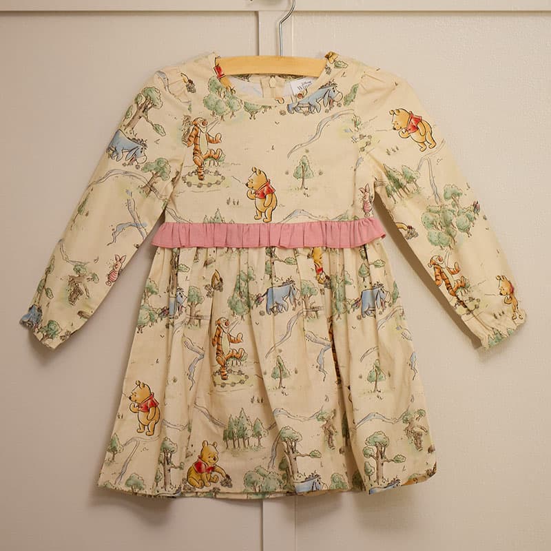 Toddler Pooh Allover Print Toile Woven Dress - Cracker Barrel