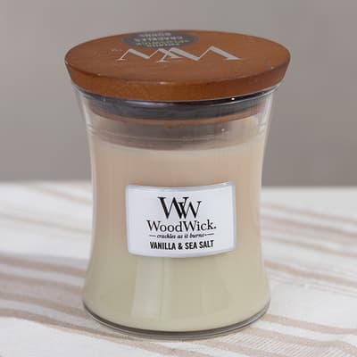 WoodWick&reg; 9.7 Oz. Vanilla & Sea Salt Hourglass Jar