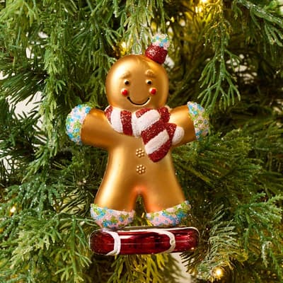 Gingerbread Man On Peppermint Ornament