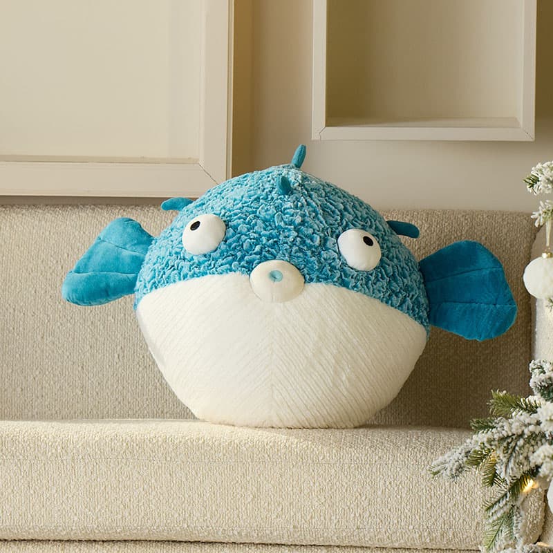 Jumbo Blue Pufferfish Plush Cracker Barrel