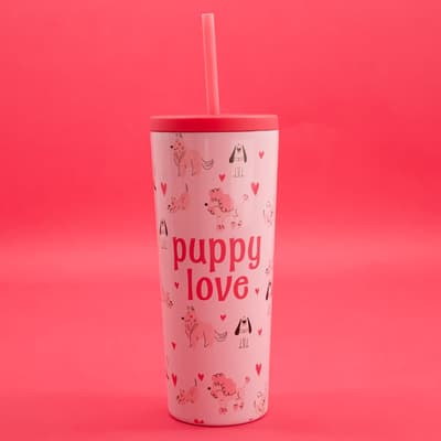 22 Oz. Puppy Love Tumbler With Straw