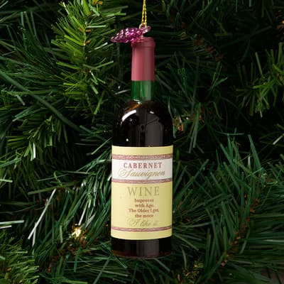 Red Wine Bottle Ornament