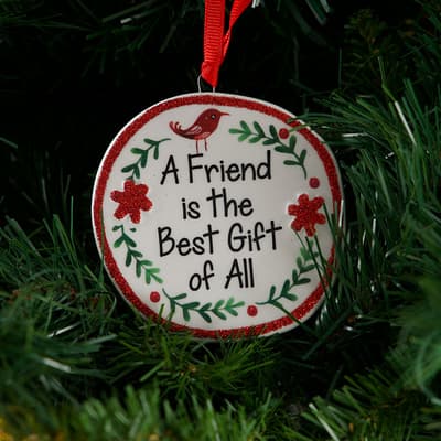 Friend Ceramic Disc Ornament