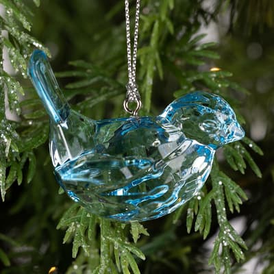 Blue Acrylic Bird Ornament