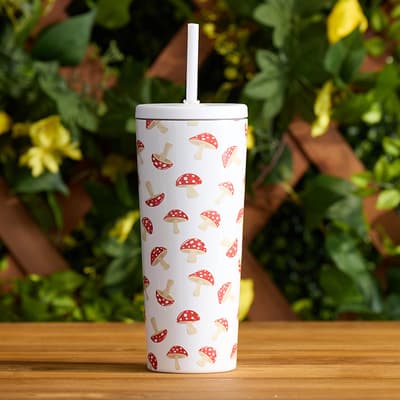 Mushroom 22 Oz. Tumbler with Straw