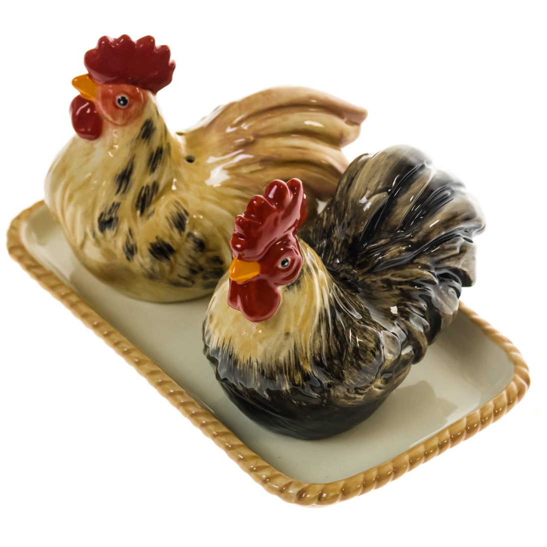 RARE Vintage Collectible Cracker Barrel Ceramic Rooster hotsell Salt & Pepper Shaker Set