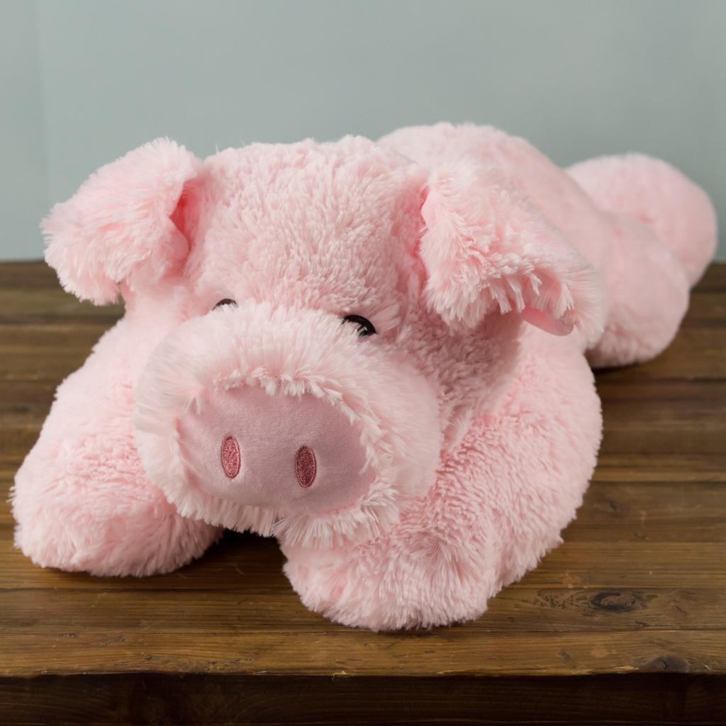 Huge Pink Pig Plush Basket