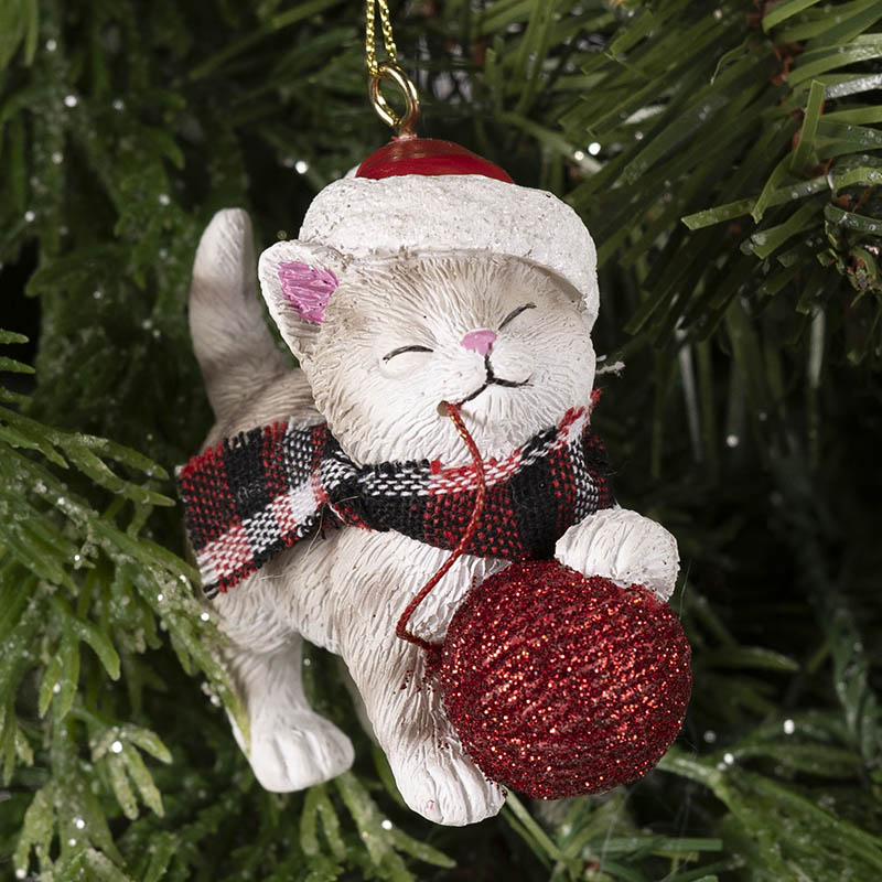 Cat With Yarn Ornament - Cracker Barrel