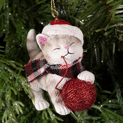 Cat With Yarn Ornament
