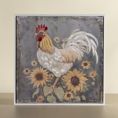 Rooster Framed Canvas