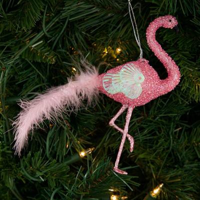 Beaded Flamingo Ornament