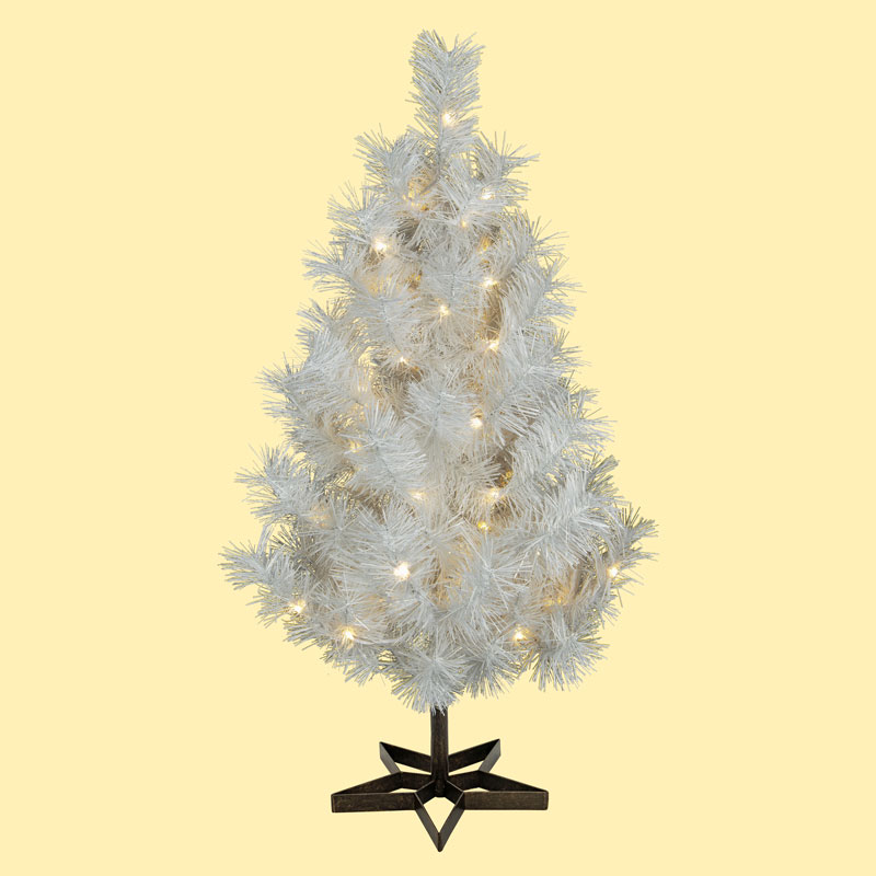 3' White Christmas Tree - Cracker Barrel