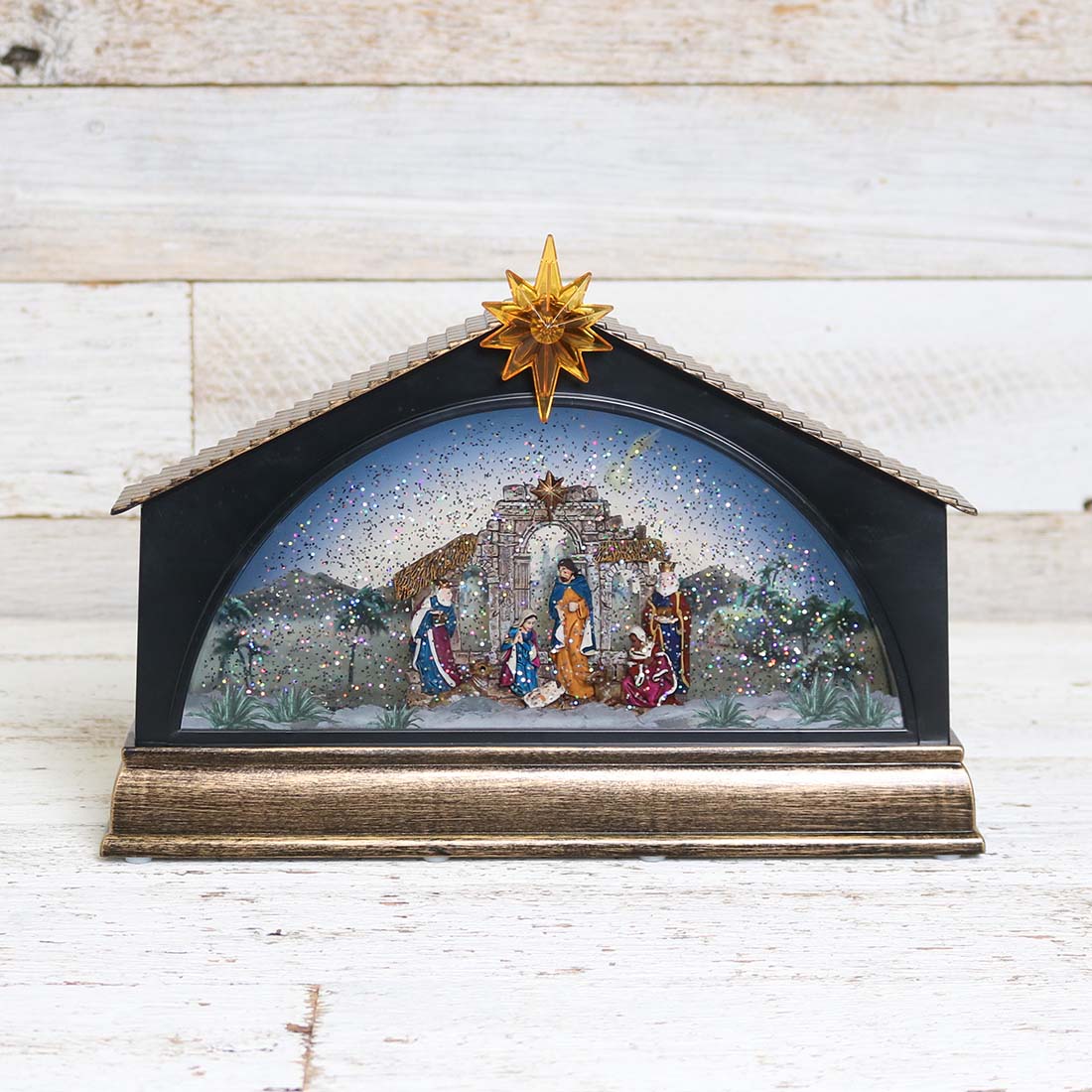 Nativity Scene Glitter Globe Cracker Barrel