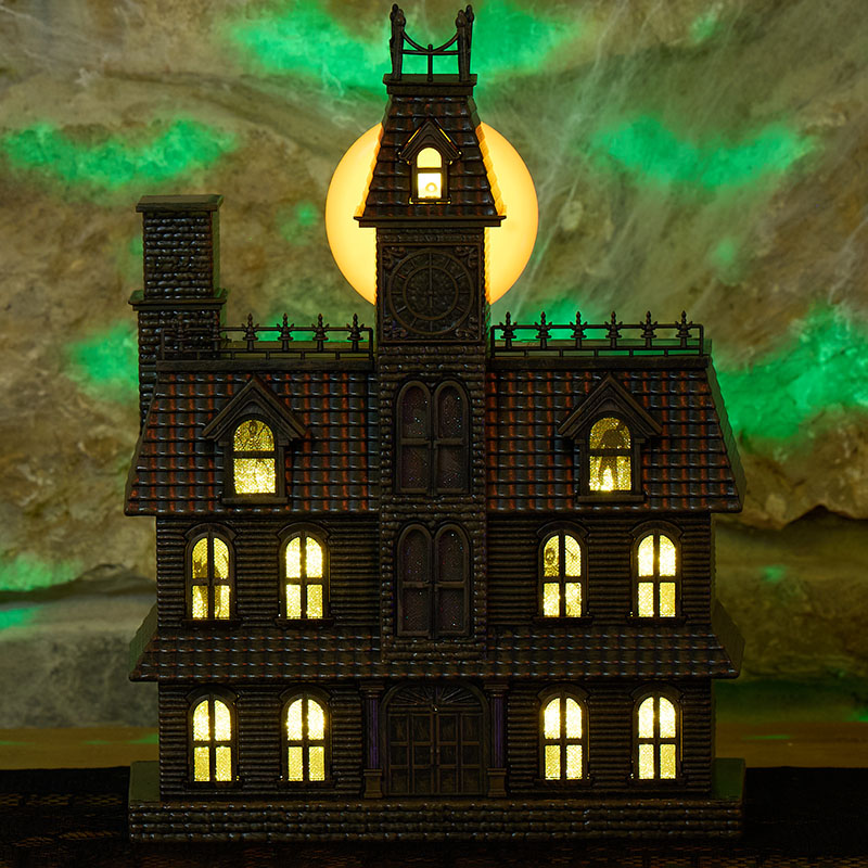 Haunted House Mantel Decor Projection Cracker Barrel
